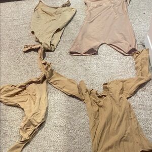 Girls’ Sculpting Shapewear Bodysuit & Leotard Set — Nude